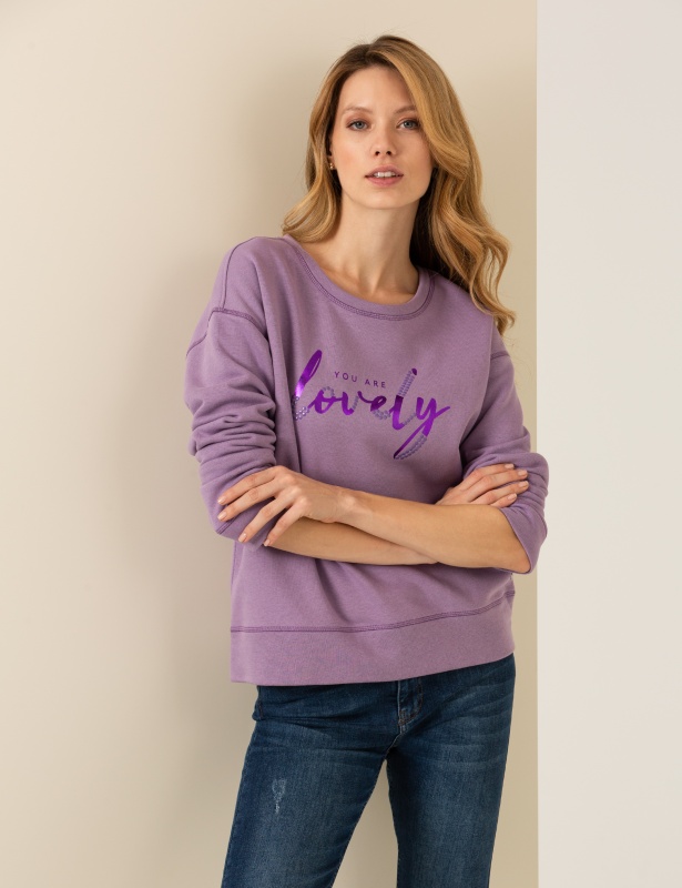 Свитшот с надписью однотонный - G022SZ0820SITRON-O Толстовка жен. (VR221, L)