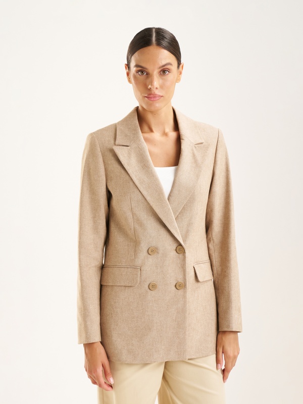 Пиджак двубортный с добавлением льна - G022SZ0020C_GRATA_R Пиджак жен. (VR015, 40)