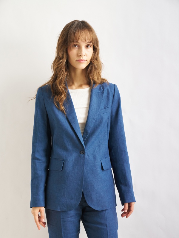 Пиджак льняной однобортный - G022SZ0020C-MALONE-R Пиджак жен. (VR033, 34)