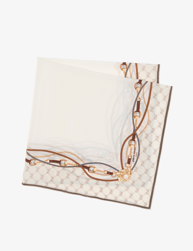 Платок шелковый с узором - A022SZ09393GAGARINA Шарф жен. (VR029)