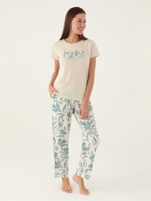 Пижама со штанами и футболкой - G022SZ0HFP028825_IY24 Костюм дом. жен. Бельевое изделие (VR019, S)