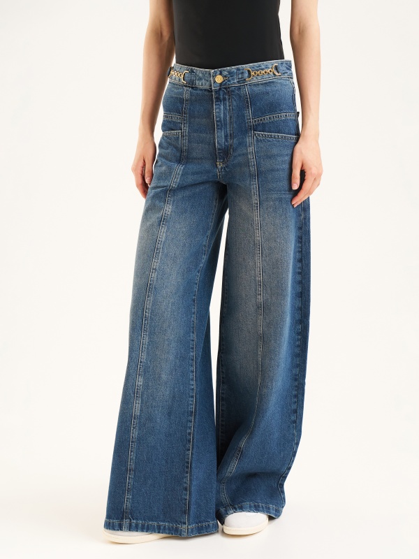 Джинсы трубы с декоративным элементом - G072SZ0800R_FIEN Джинсы жен. (VR028, 38)