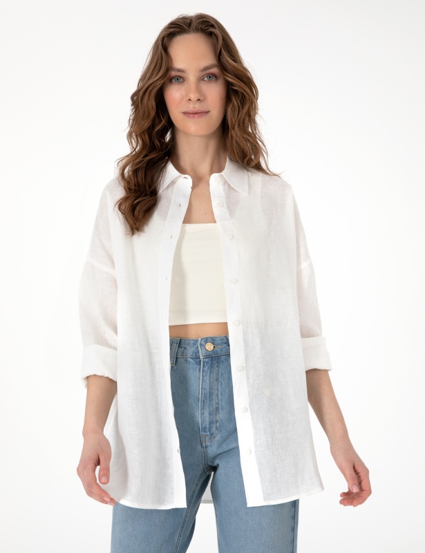 Рубашка льняная оверсайз - G022SZ0040KETO_G Сорочка жен. (VR013, 40)