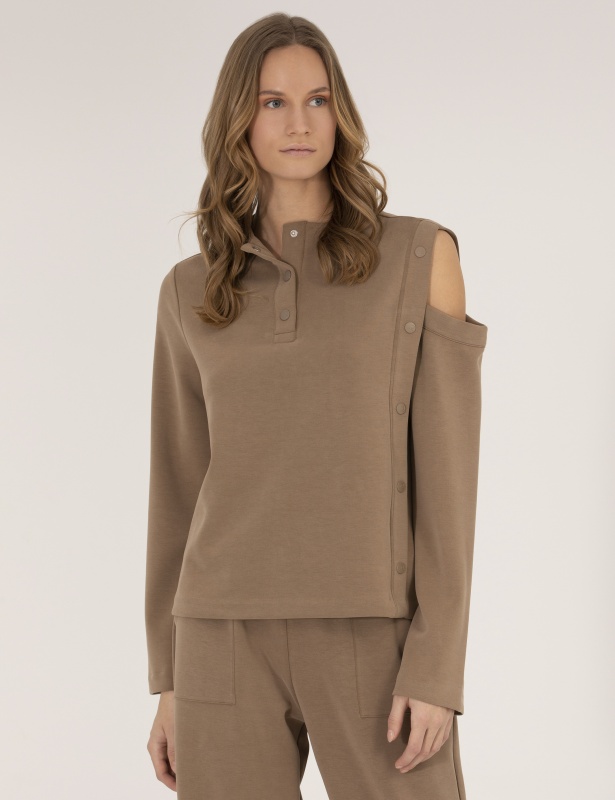 Толстовка с открытым плечом - G022SZ0820ROTHER-S Толстовка жен. (VR153, L)
