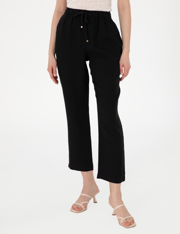 Брюки льняные на кулиске укороченные - G022SZ0780KETO_P Брюки жен. (VR046, 36)