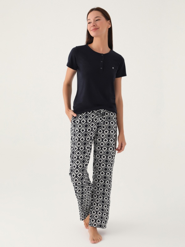 Пижама со штанами и футболкой - G022SZ0HFP028838_IY24 Костюм дом. жен. Бельевое изделие (VR033, XL)