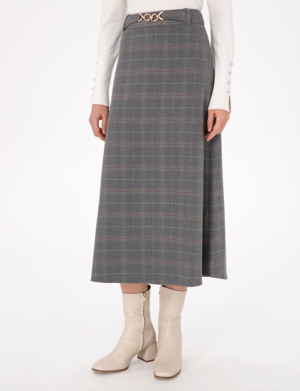 Юбка миди с декоративной деталью на поясе - G022SZ0980ALESSI Юбка жен. (VR024, 36)