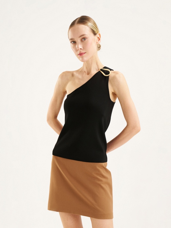 Топ на одно плечо с декоративной деталью - G022SZ0TK0KARPA Кофта жен. (VR046, XS)