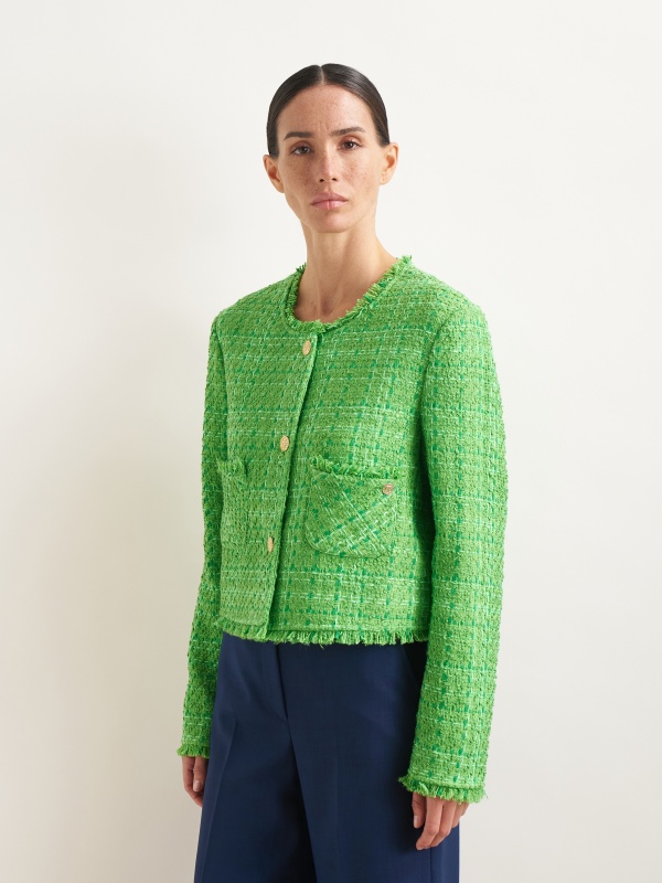 Пиджак твидовый укороченный - G022SZ0020C-SANTORI-R Пиджак жен. (VR055, 40)