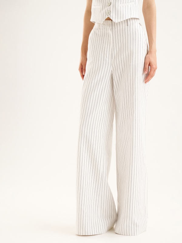 Брюки с добавлением льна прямые - G022SZ0030P_ROPELA_R Брюки жен. (VR019, 42)