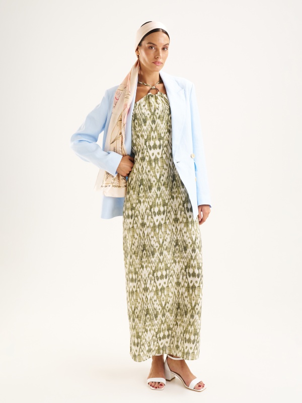 Платье макси льняное с принтом - G022SZ0320LUCIT_EL Платье жен. (VR027, 34)