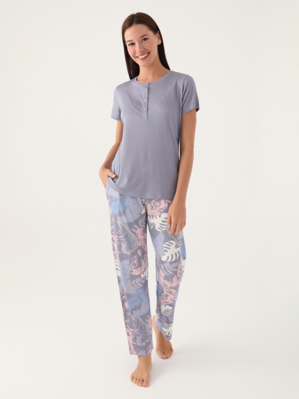 Пижама со штанами и футболкой - G022SZ0HFP028801_IY24 Костюм дом. жен. Бельевое изделие (VR024, S)