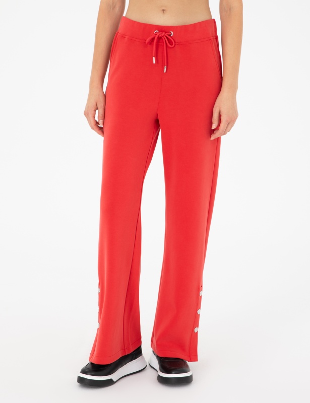 Брюки спортивные с разрезами на кнопках прямые - G022SZ0OP0JUHA_P Брюки спорт. жен. (VR030, L)