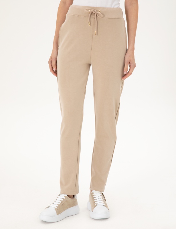 Брюки спортивные на кулиске зауженные - 