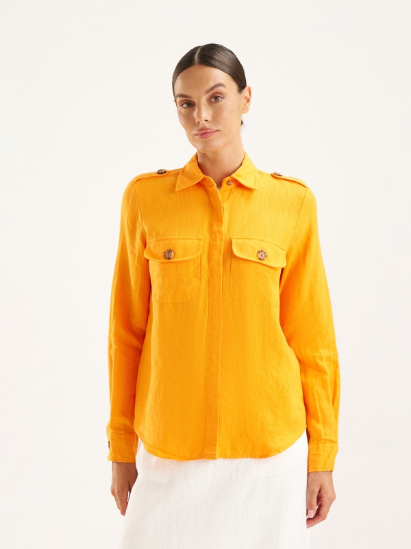 Рубашка льняная прямого кроя - G022SZ0040PEDUS_G Сорочка жен. (VR051, 36)