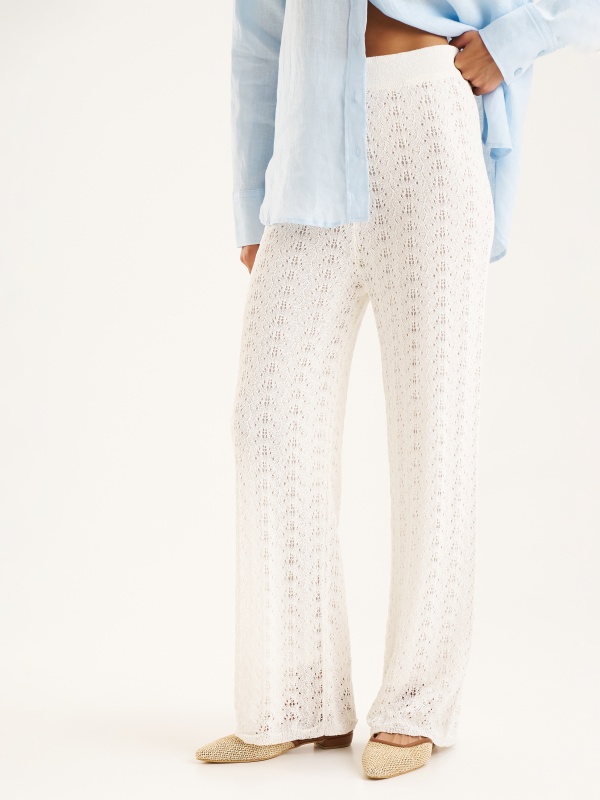 Брюки вязаные ажурные - 