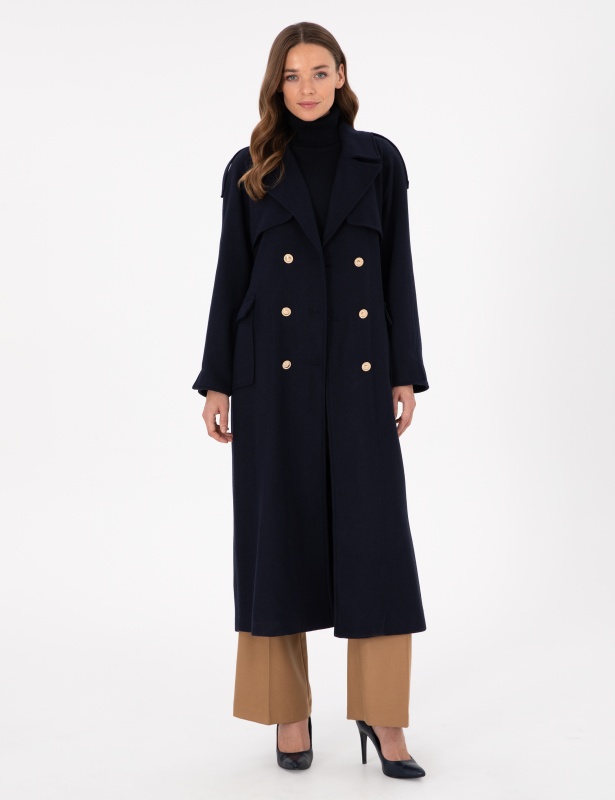 Пальто двубортное с добавлением шерсти - G022SZ0KS0METAS Куртка жен. (VR033, 40)