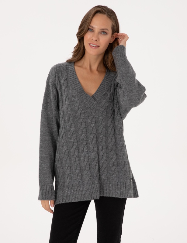 Свитер c V-образным вырезом - G022SZ0TK0CACIS Кофта жен. (VR086, S)