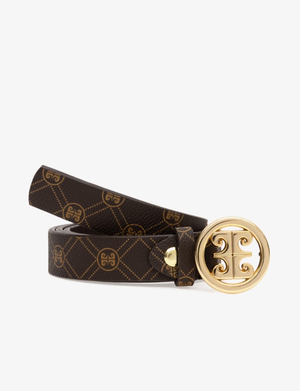 Ремень из экокожи с логотипом - A022SZ016KLSIY24_K77 Ремень жен. (VR029, 90)