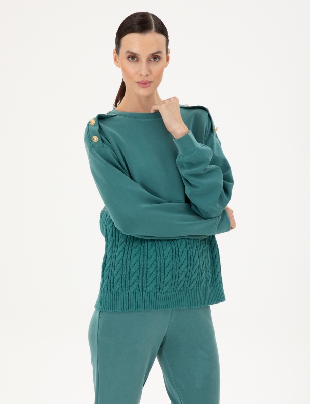 Свитшот комбинированный - G022SZ0820DESRA_S Толстовка жен. (VR079, XL)
