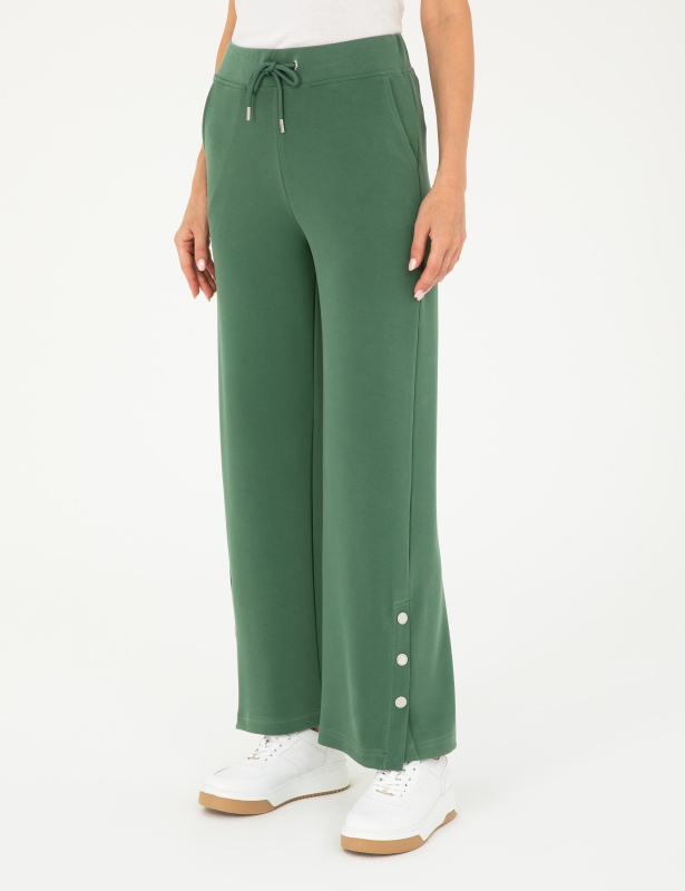 Брюки спортивные с разрезами на кнопках прямые - 