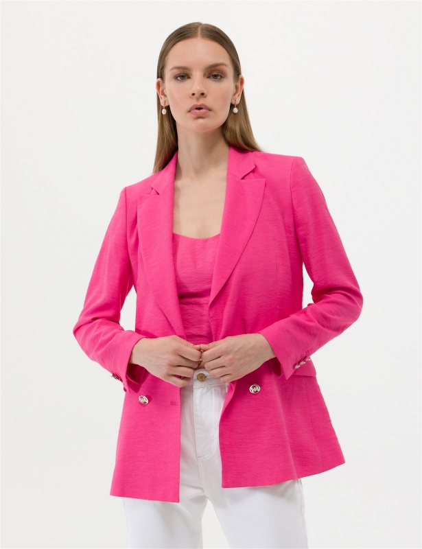Пиджак двубортный из жатой ткани - G022SZ0020KRAF-C Пиджак жен. (VR023, 38)