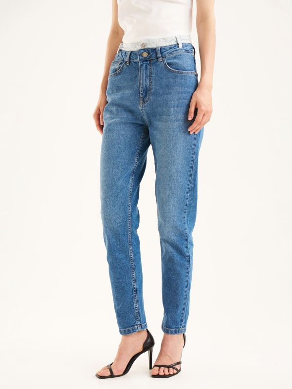 Джинсы с двойным поясом зауженные - G072SZ0800R_MAJA Джинсы жен. (VR003, 38)