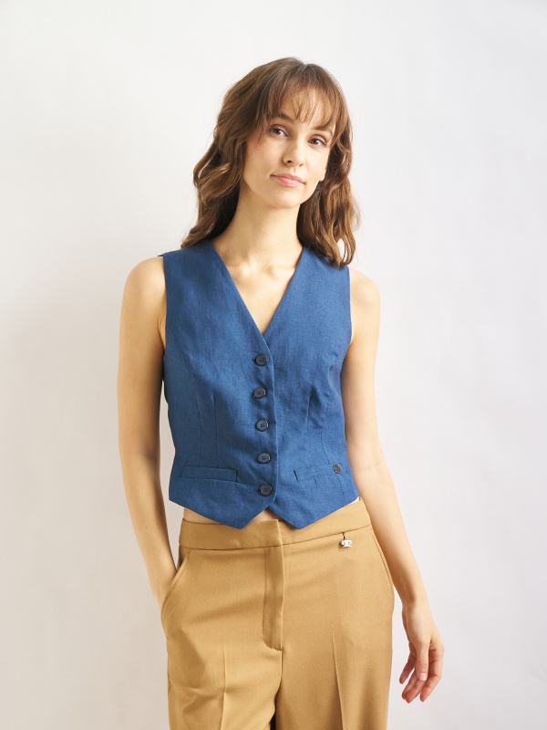 Жилет классический льняной - G022SZ0100Y-MALONE-R Жилет жен. (VR033, 38)