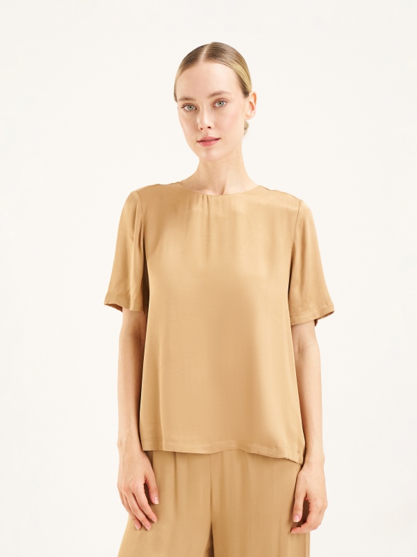 Блузка с коротким рукавом прямого кроя - G022SZ0040YUNA_B Сорочка жен. (VR029, 32)