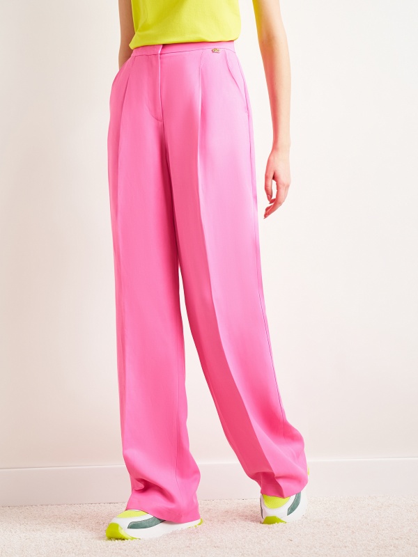 Брюки-палаццо с добавлением льна - 