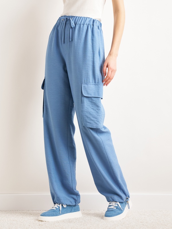 Брюки на кулиске с накладными карманами - G022SZ0780DINA Брюки жен. (VR028, 34)