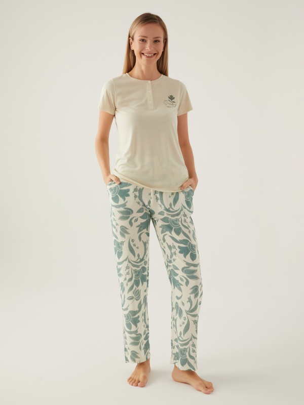 Пижама со штанами и футболкой - G022SZ0HFP028826_IY24 Костюм дом. жен. Бельевое изделие (VR019, XL)