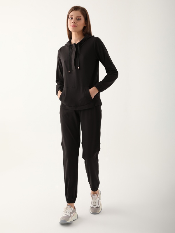 Домашний костюм с кофтой с капюшоном и брюками - G022SZ0HFTKMPC8747_S Костюм дом. жен. Бельевое изделие (VR046, M)
