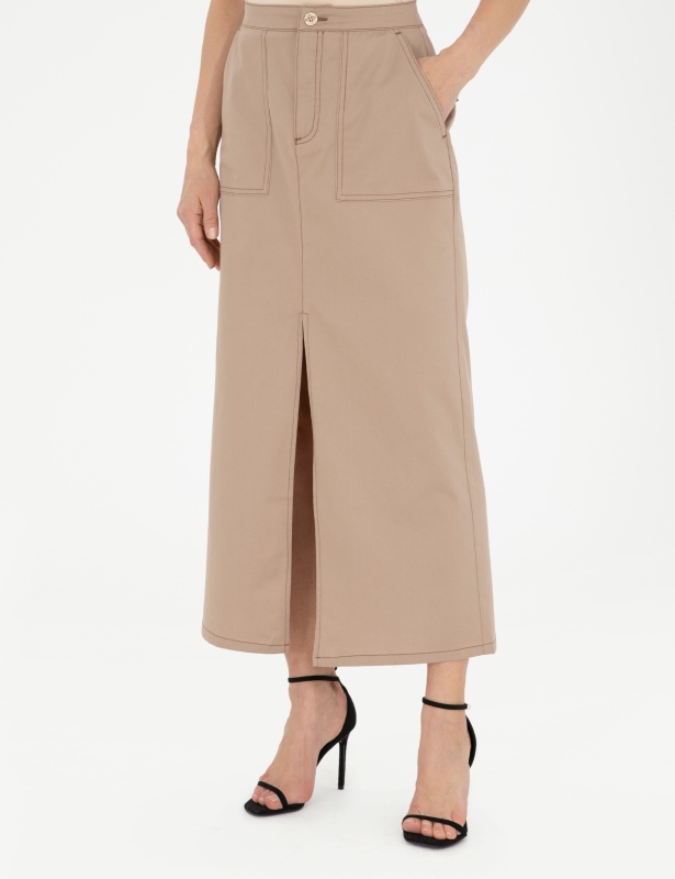 Юбка миди с разрезом спереди - G022SZ0980NELL-E Юбка жен. (VR011, 36)