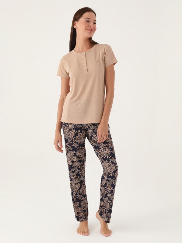 Пижама со штанами и футболкой - G022SZ0HFP028796_IY24 Костюм дом. жен. Бельевое изделие (VR052, S)