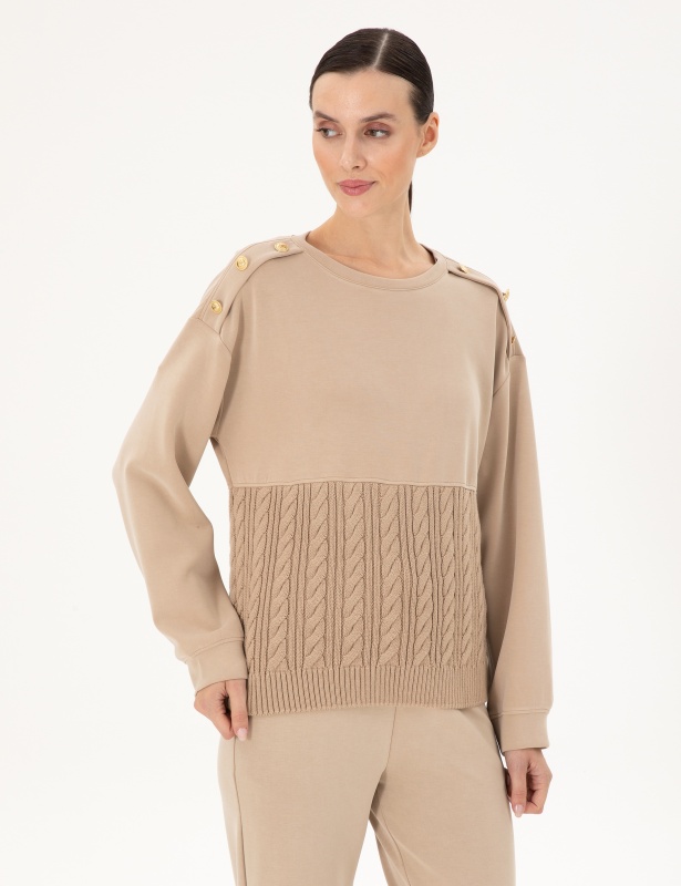 Свитшот комбинированный - G022SZ0820DESRA_S Толстовка жен. (VR011, XL)