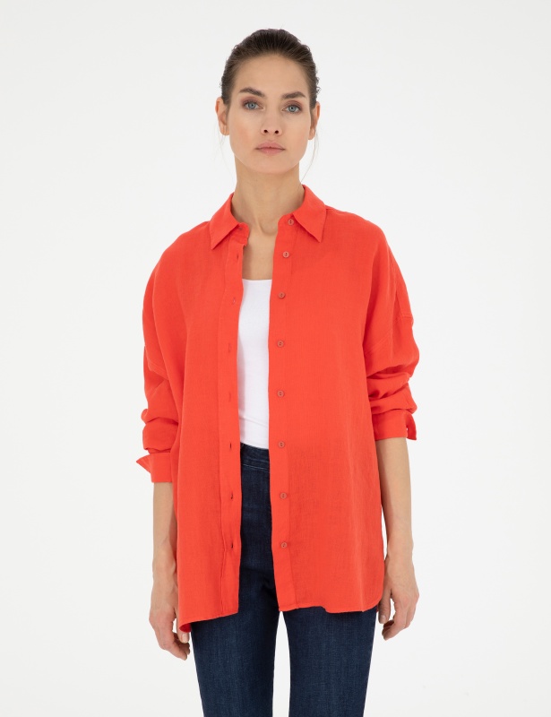 Рубашка из смеси льна и хлопка свободная - G022SZ0040KETO Сорочка жен. (VR239, 36)