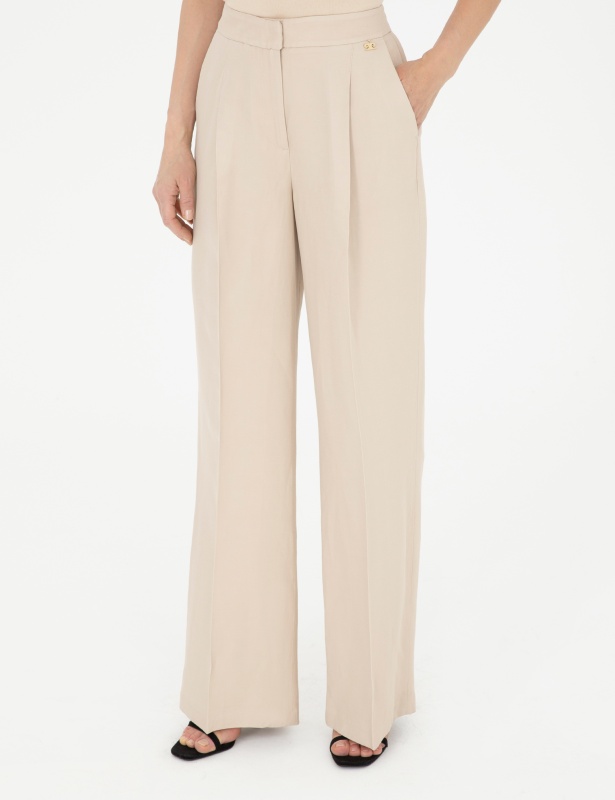 Брюки с добавлением льна - G022SZ0030CLAY_P Брюки жен. (VR085, 36)