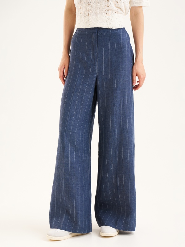 Брюки льняные широкие - G022SZ0030P_TAUP_R Брюки жен. (VR033, 38)