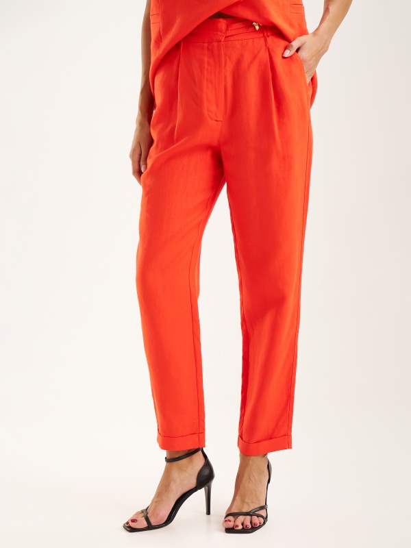 Брюки льняные прямые - 