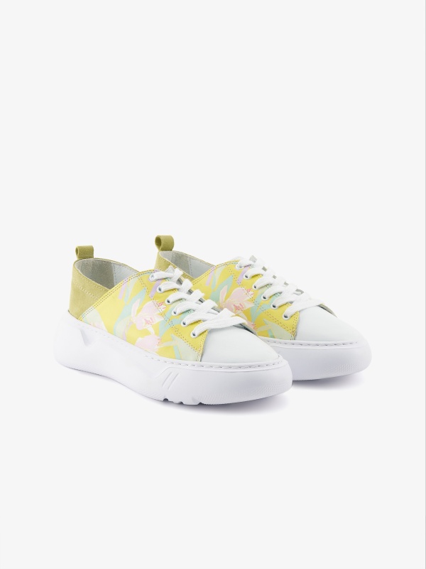 Кеды кожаные с цветочным принтом - S072SZ0330Y23CAREM-SPR Обувь жен. (VR232, 39)