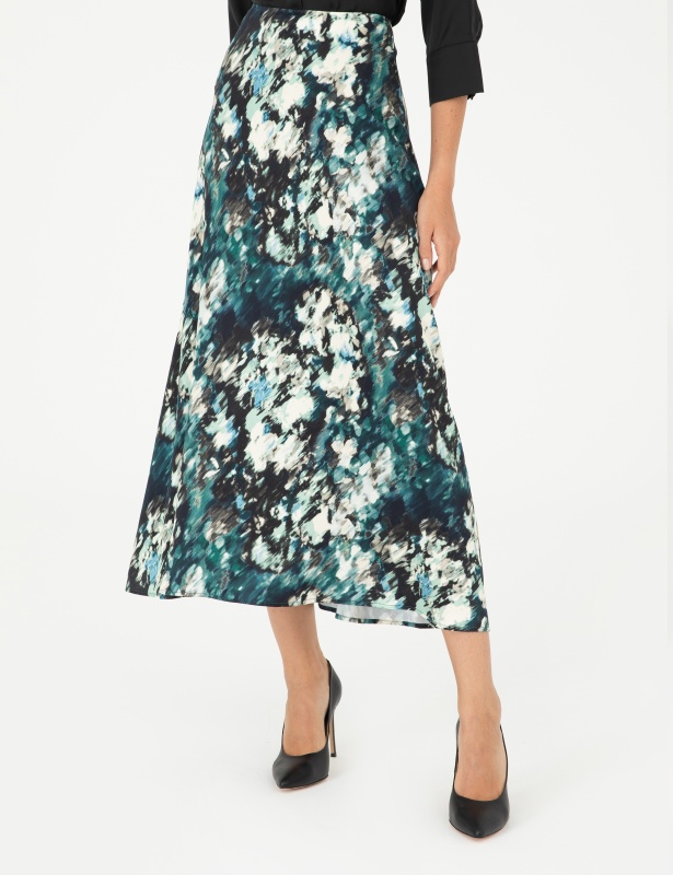 Юбка миди с абстрактным принтом - G022SZ0980AGNES Юбка жен. (VR079, 34)