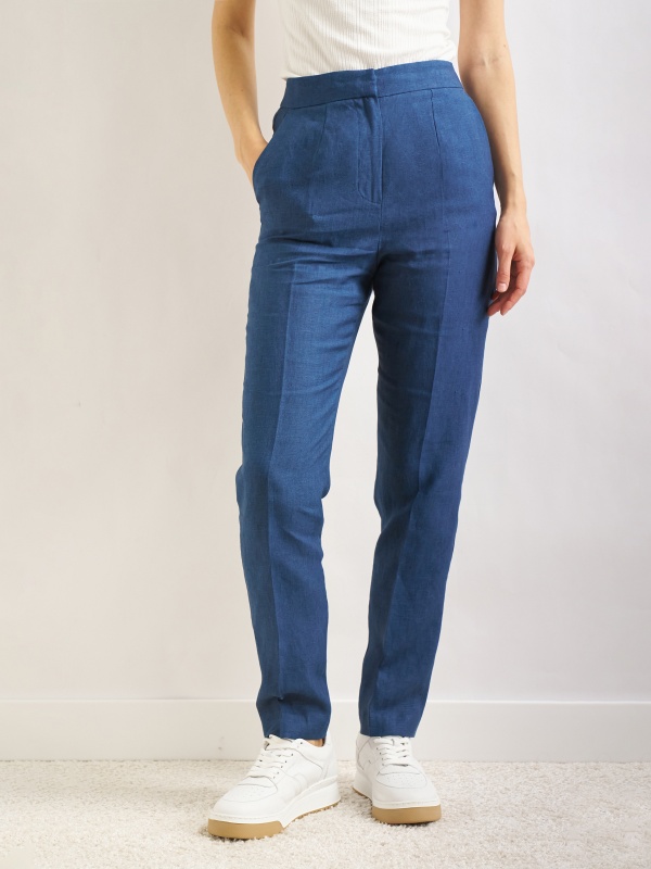 Брюки классические льняные зауженные - G022SZ0030P-MALONE-R Брюки жен. (VR033, 34)