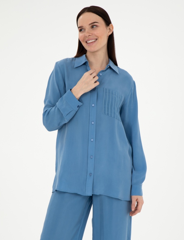 Рубашка с нагрудным карманом свободная - G022SZ0040PARENSO_G_25Y Сорочка жен. (VR028, 36)
