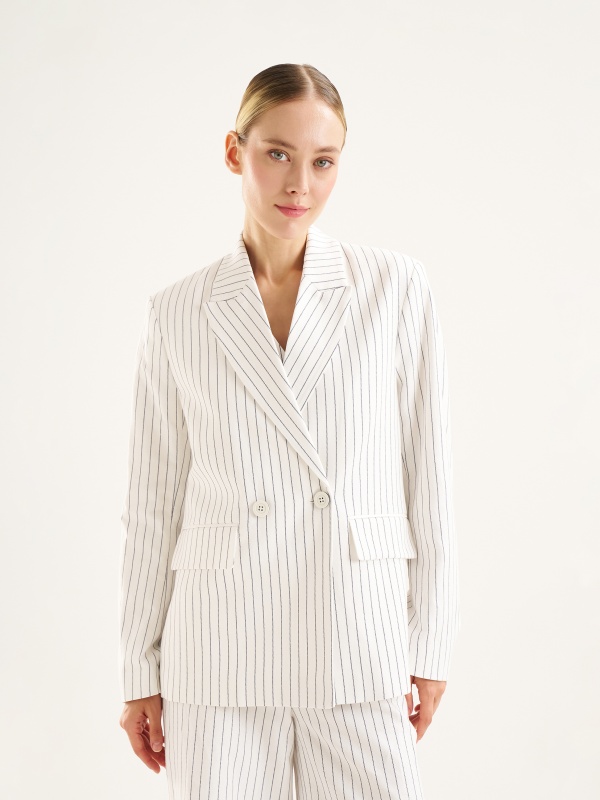 Пиджак двубортный с добавлением льна - G022SZ0020ROPELA_C Пиджак жен. (VR019, 34)