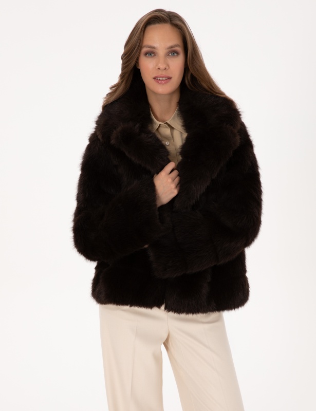 Шуба из экомеха укороченная - G022SZ0MS0ELITE Куртка жен. (VR029, 38)