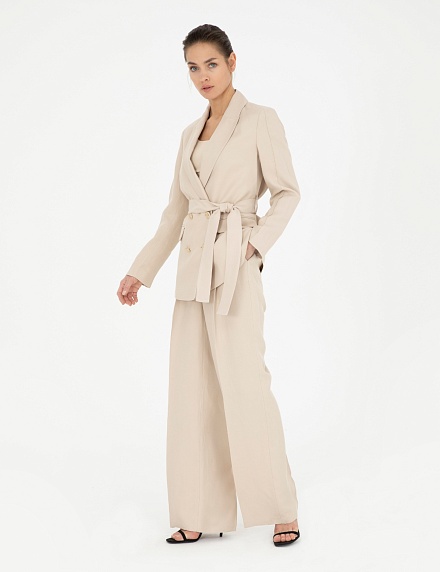 Брюки с добавлением льна - G022SZ0030CLAY_P Брюки жен. (VR085, 36)