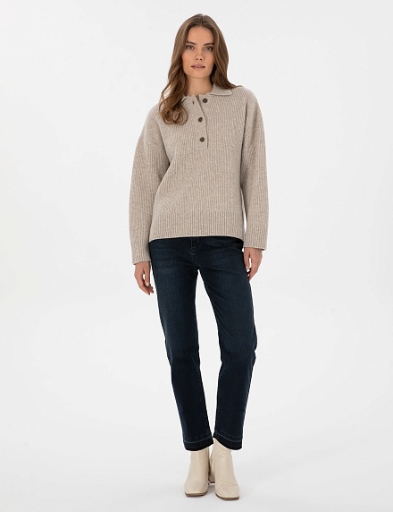 Свитер шерстяной с отложным воротником - G022SZ0TK0LUNI Кофта жен. (VR011, S)