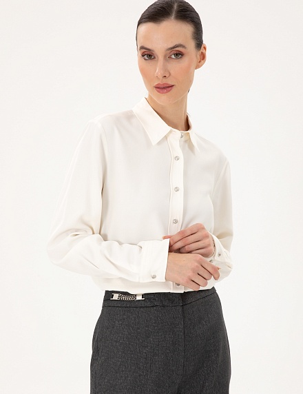 Рубашка с жемчужными пуговицами прямого кроя - G022SZ0040STELLA Сорочка жен. (VR019, 40)
