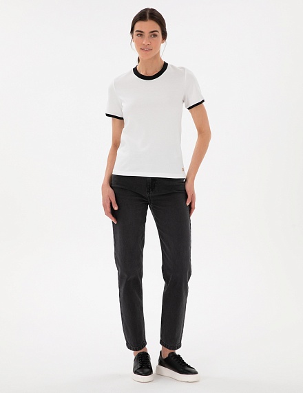 Футболка с контрастной окантовкой - G022SZ0110ORTEGO25Y Футболка жен. (VR013, XS)